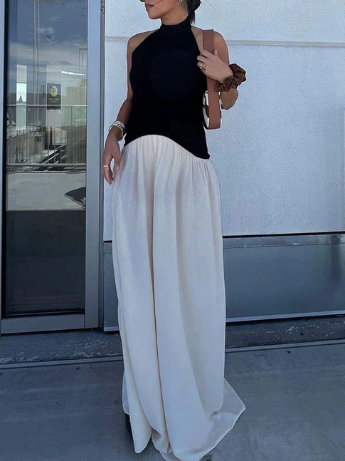 Chicnmom Vestido Largo de Premama Fiesta para Invitadas con Plisado y Espalda al Descubierto para Embarazo Oficina Vacaciones