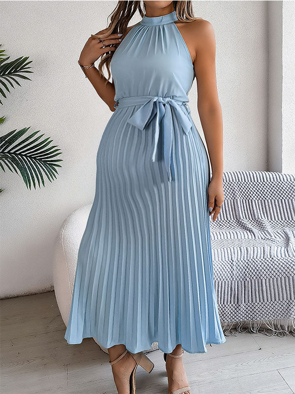 Chicnmom Vestido Largo de Embarazo Plisado con Tiras para Embarazada