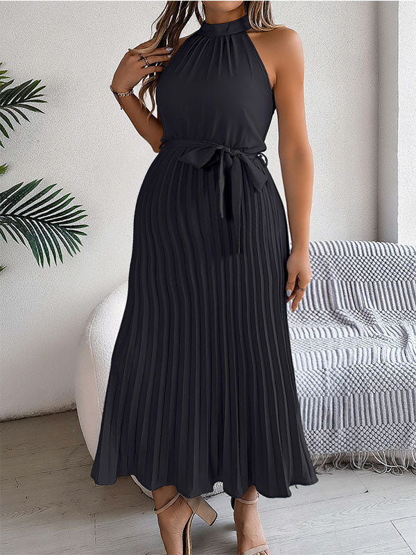 Chicnmom Vestido Largo de Embarazo Plisado con Tiras para Embarazada