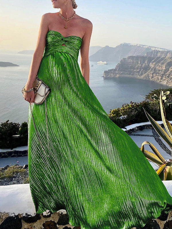 Chicnmom Vestido Largo Premama Fiesta y invitada de Tubo y Bronceado con Nudo o Fruncido para Embarazadas Boda