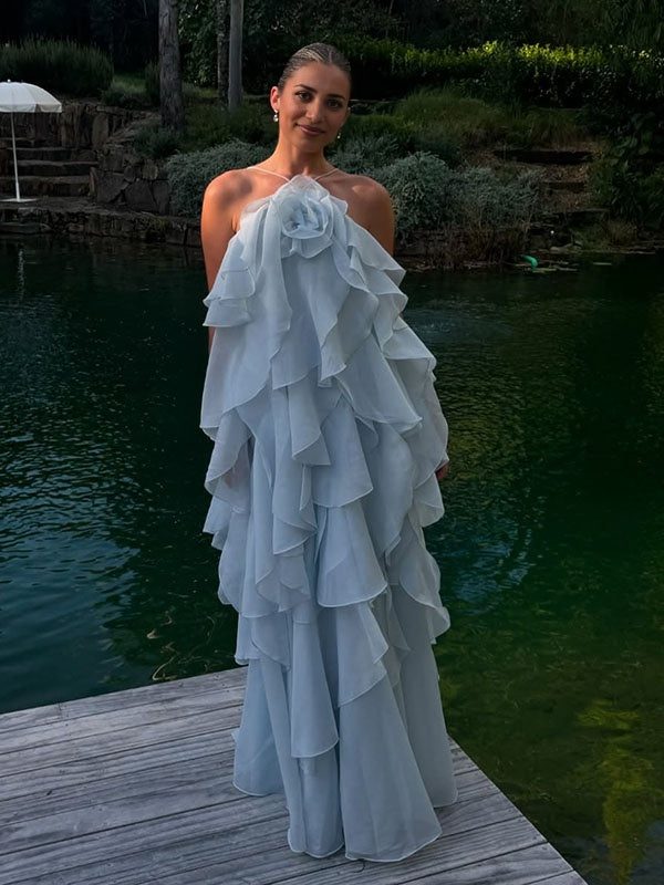 Chicnmom Tul flores 3D Volantes Fiesta vestidos para embarazadas