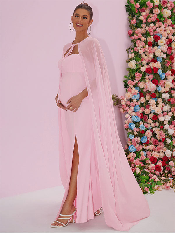 Chicnmom Escote palabra de honor Abertura Tul Fotografía vestidos para embarazadas