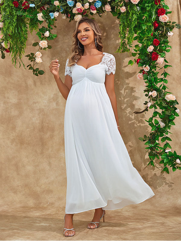 Chicnmom Encaje Manga Corta Tul vestidos para embarazadas