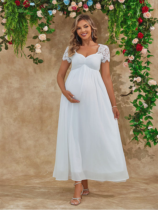 Chicnmom Encaje Manga Corta Tul vestidos para embarazadas