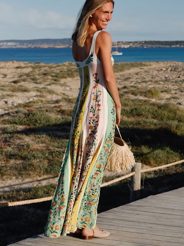 Chicnmom Vestidos largo Premamá Estampado Plisado Multicolor