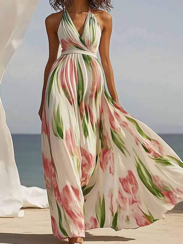 Chicnmom Vestidos largo Premamá Floreado Fluidez Blanco