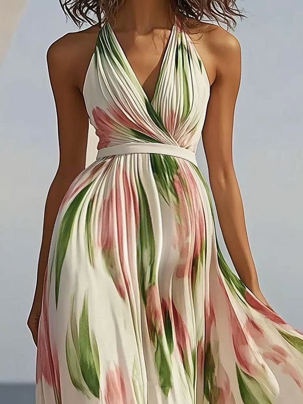 Chicnmom Vestidos largo Premamá Floreado Fluidez Blanco