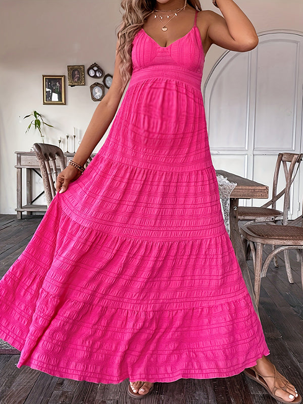 Chicnmom Vestido largo premamá Espalda Descubierta Lazo Rosa Roja