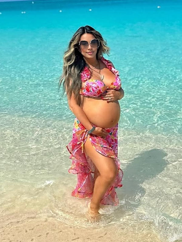 Chicnmom Bañador o Bikini de Premama con Espalda Descubierta Y Volantes