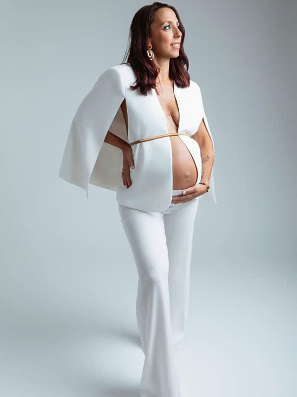 Chicnmom Falso Dos Piezas Ceremonia Elegante Chaqueta De Traje Para Fotos De Maternidad