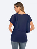 Chicnmom blusa de lactancia de verano con mangas onduladas de chiffon