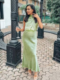 Chicnmom Vestidos Maxi de Premamá Fiesta con Pliegues de Satén Elegante