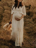 Chicnmom vestidos de maternidad vestidos de encaje fuera del hombro sesión de fotos vestidos boho largos