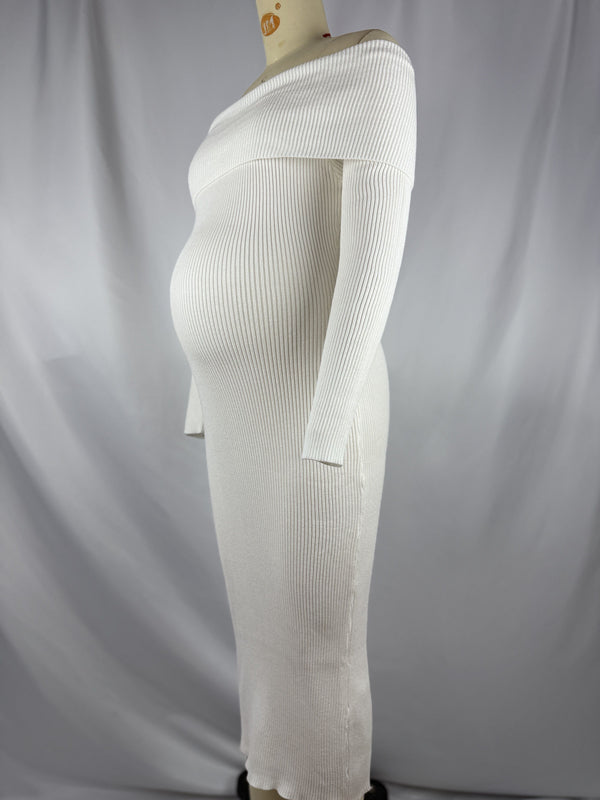 Chicnmom Vestidos casuales premamá Hombros descubiertos Blanco