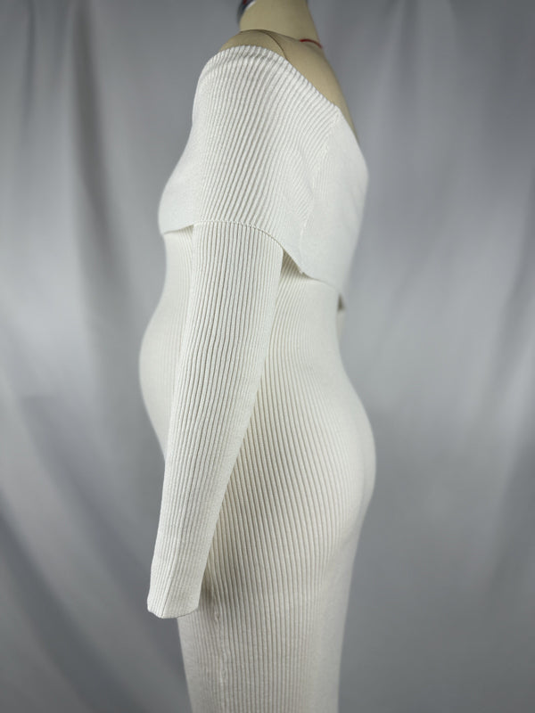 Chicnmom Vestidos casuales premamá Hombros descubiertos Blanco