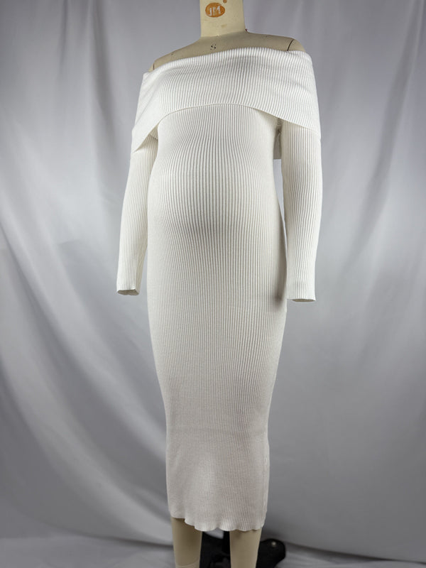 Chicnmom Vestidos casuales premamá Hombros descubiertos Blanco