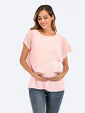 Chicnmom blusa de lactancia de verano con mangas onduladas de chiffon