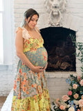 Chicnmom vestido de maternidad con estampado floral y espalda descubierta