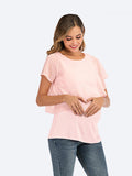 Chicnmom blusa de lactancia de verano con mangas onduladas de chiffon