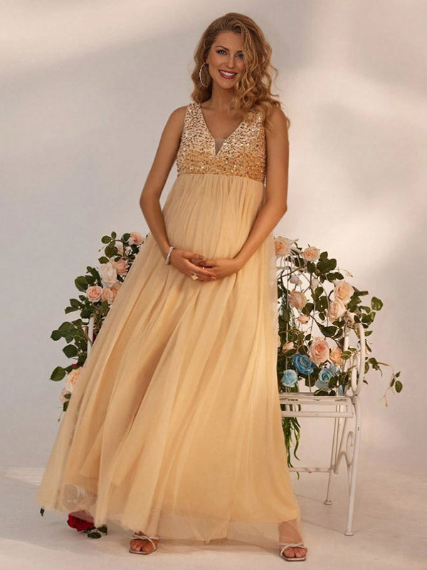 Vestidos Elegantes Vestidos Dorados Para Embarazadas Vestidos De