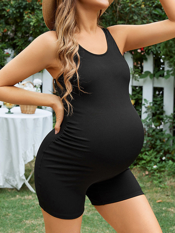 Chicnmom Bañador Para Embarazadas Elegante, Playa, Color Bloque, Con Botones, Ajustado