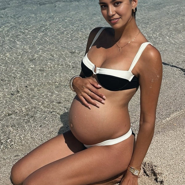 Chicnmom Bañador de Maternidad Chic con Color Bloque