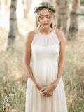 Chicnmom Vestido Premama Novia y Boda Embarazada Largos Blanco con Sisa Americana para Embarazo Noche