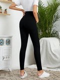 Chicnmom casual diario liso ajustados mujer embarazada leggings de talle alto