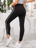 Chicnmom casual diario rayas irregular ajustados mujer embarazada leggings de talle alto