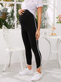 Chicnmom casual diario rayas irregular ajustados mujer embarazada leggings de talle alto