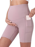 Chicnmom casual diario rayas bolsillos ajustados mujer embarazada leggings de talle alto mini