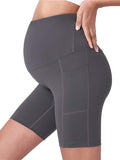 Chicnmom casual diario rayas bolsillos ajustados mujer embarazada leggings de talle alto mini