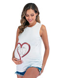 Chicnmom casual diario chaleco estampado de corazones patrón de huella tops de maternidad