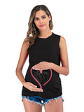 Chicnmom casual diario chaleco estampado de corazones patrón de huella tops de maternidad