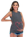 Chicnmom casual diario chaleco estampado de corazones patrón de huella tops de maternidad