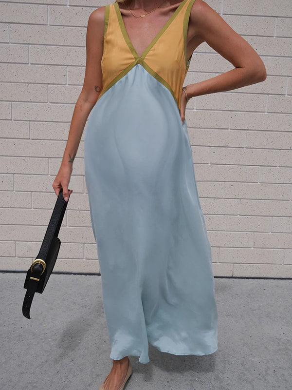 Chicnmom Vestidos casuales premamá Combinación de colores Amarillo