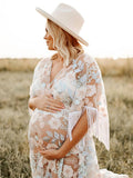 Chicnmom vestido de maternidad con flores flecos y estilo bohemio para sesiones de fotos