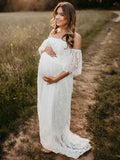 Chicnmom blanco bordado encaje vestidos romanticos vestidos para fotos de maternidad