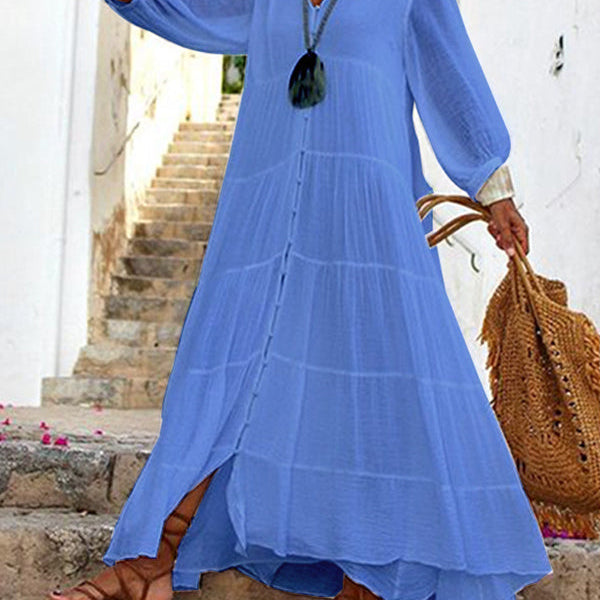 Chicnmom Vestido Sesión De Fotos Boho Premama Largos Con Escote Pico Y Manga Farol Vestidos Camiseros Elegantes Para Embarazadas