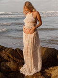 Chicnmom beige verano playa vestidos boho elegantes vestidos para fotos de maternidad