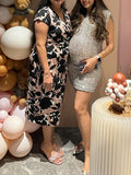 Chicnmom Vestido Miniajustado De Fiesta Premama Para Invitadas De Lentejuelas Con Sisa Americana Para Embarazadas