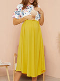 Chicnmom vestido de lactancia con bolsillos y estampado floral amarillo