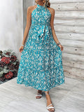 Chicnmom azul floreado vestidos boho elegantes