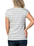 Chicnmom blusa de lactancia de verano con rayas y mangas cortas