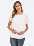 Chicnmom blusa de lactancia de verano con mangas onduladas de chiffon